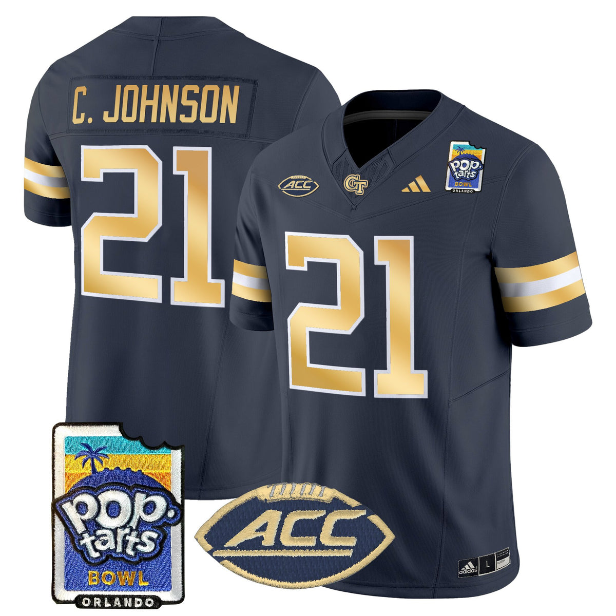 Men's Georgia Tech Yellow Jackets Pop-Tarts Bowl Vapor Limited Jersey - All stitched