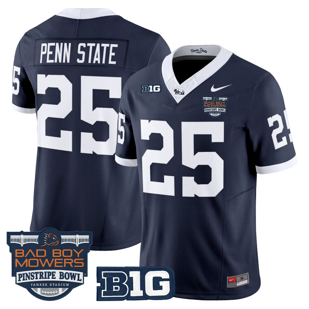 Men's Penn State Nittany Lions Throwback Vapor Limited Jersey - Pinstripe Bowl Patch - All Stitched