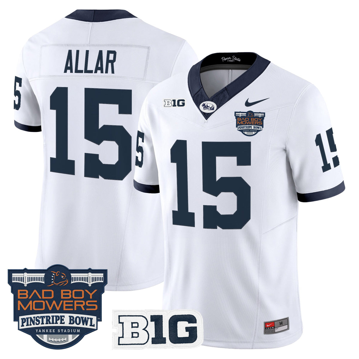 Men's Penn State Nittany Lions Throwback Vapor Limited Jersey - Pinstripe Bowl Patch - All Stitched