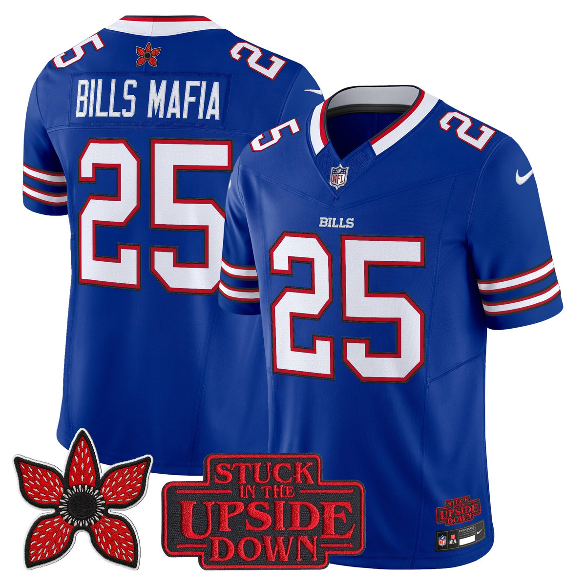 Men's Buffalo Bills 'Stranger Things Edition' Vapor Limited Jersey V2 - All Stitched