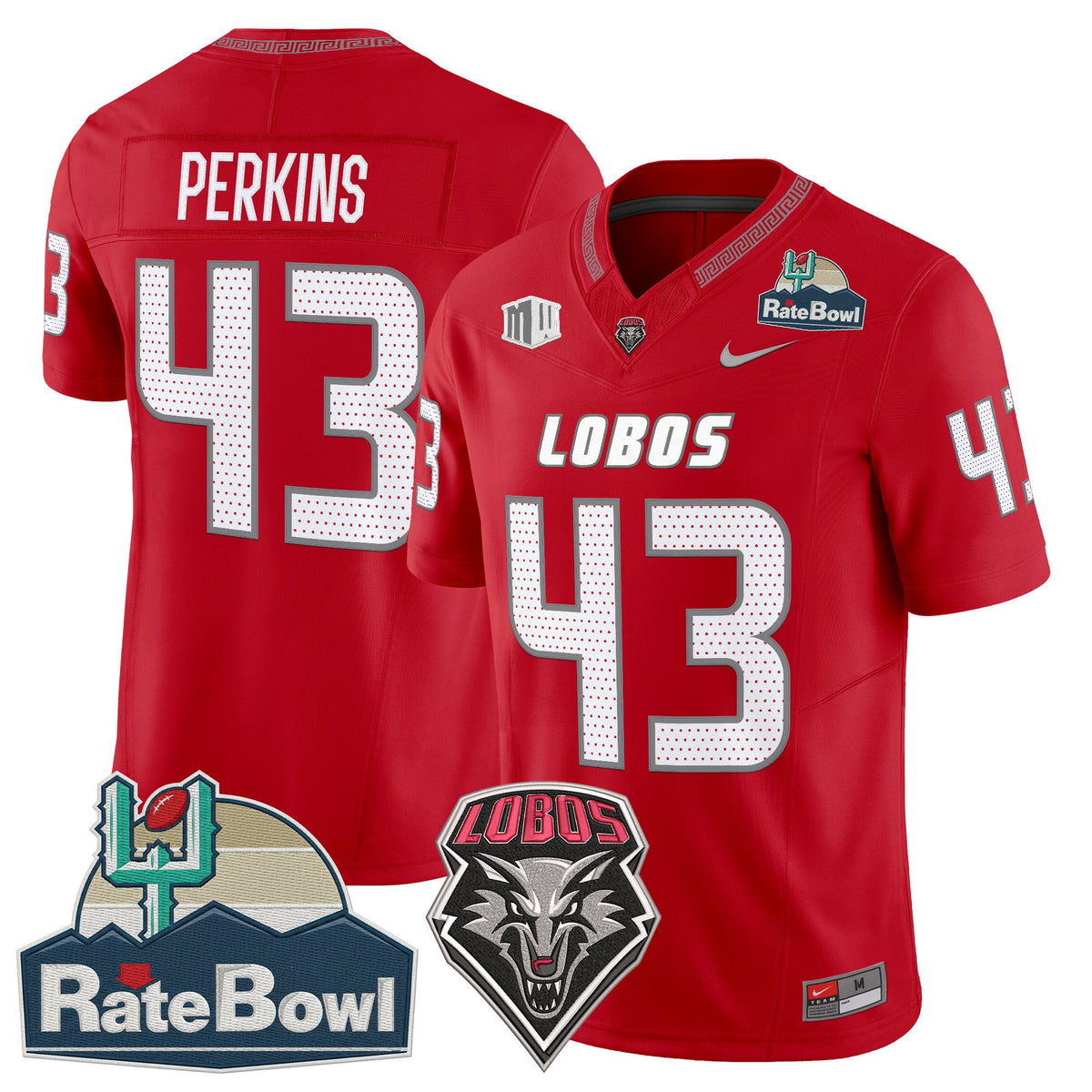 Men's New Mexico Lobos 2025 Rate Bowl Vapor Limited Jersey - All Stitched