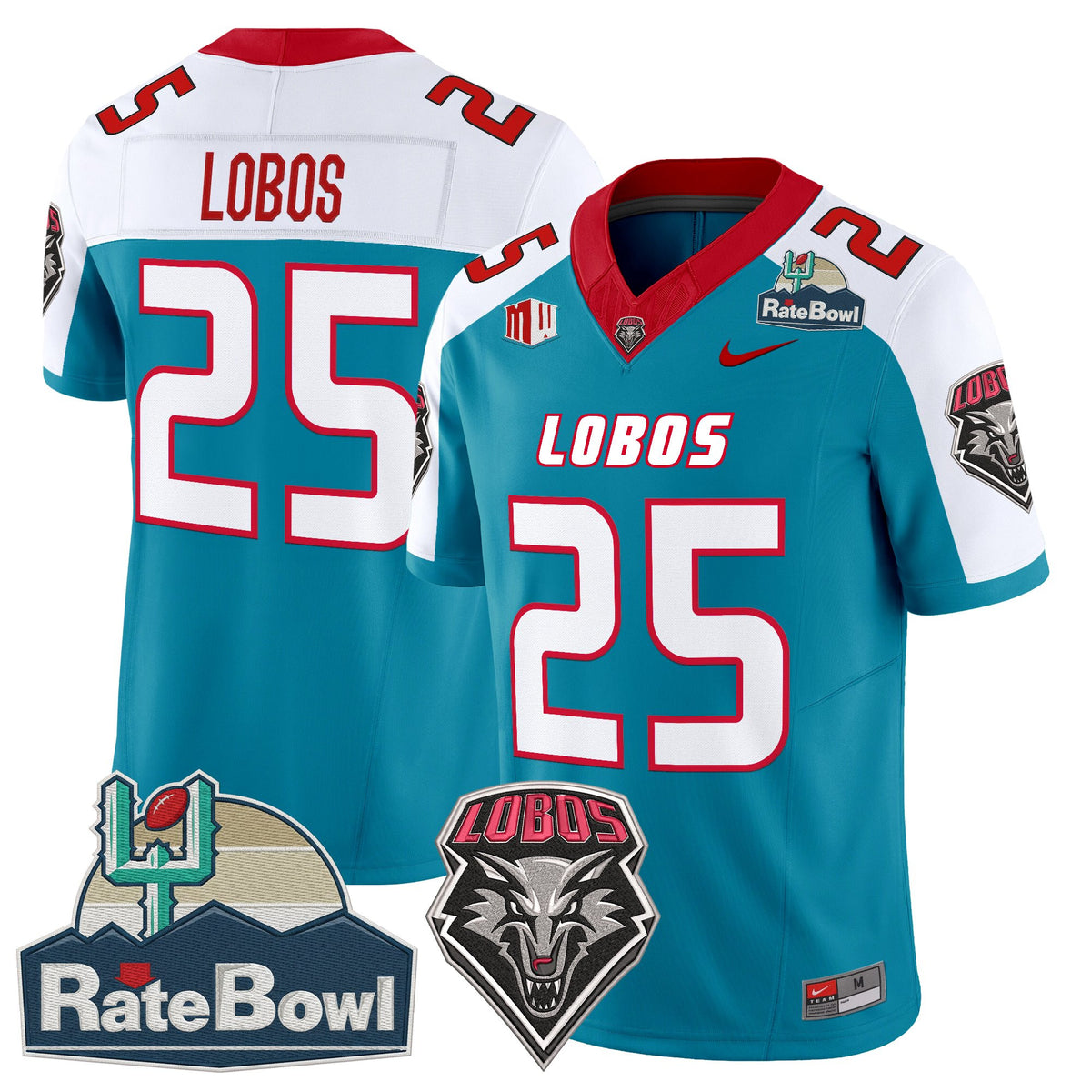 Men's New Mexico Lobos 2025 Rate Bowl Vapor Limited Jersey - All Stitched