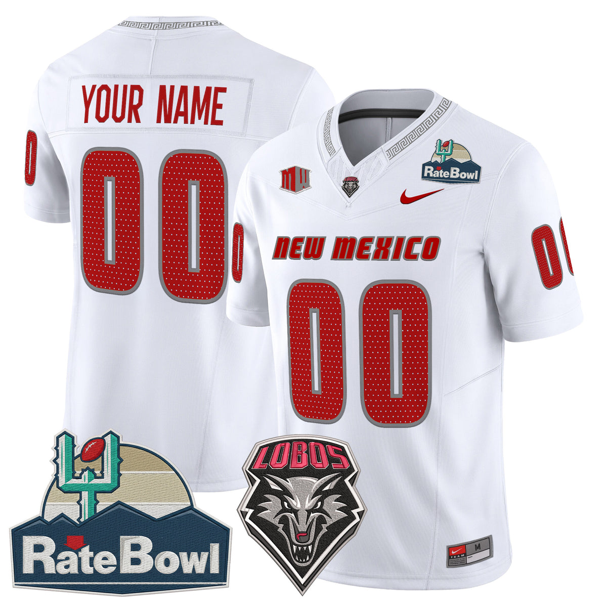 New Mexico Lobos 2025 Rate Bowl Vapor Limited Custom Jersey - All Stitched