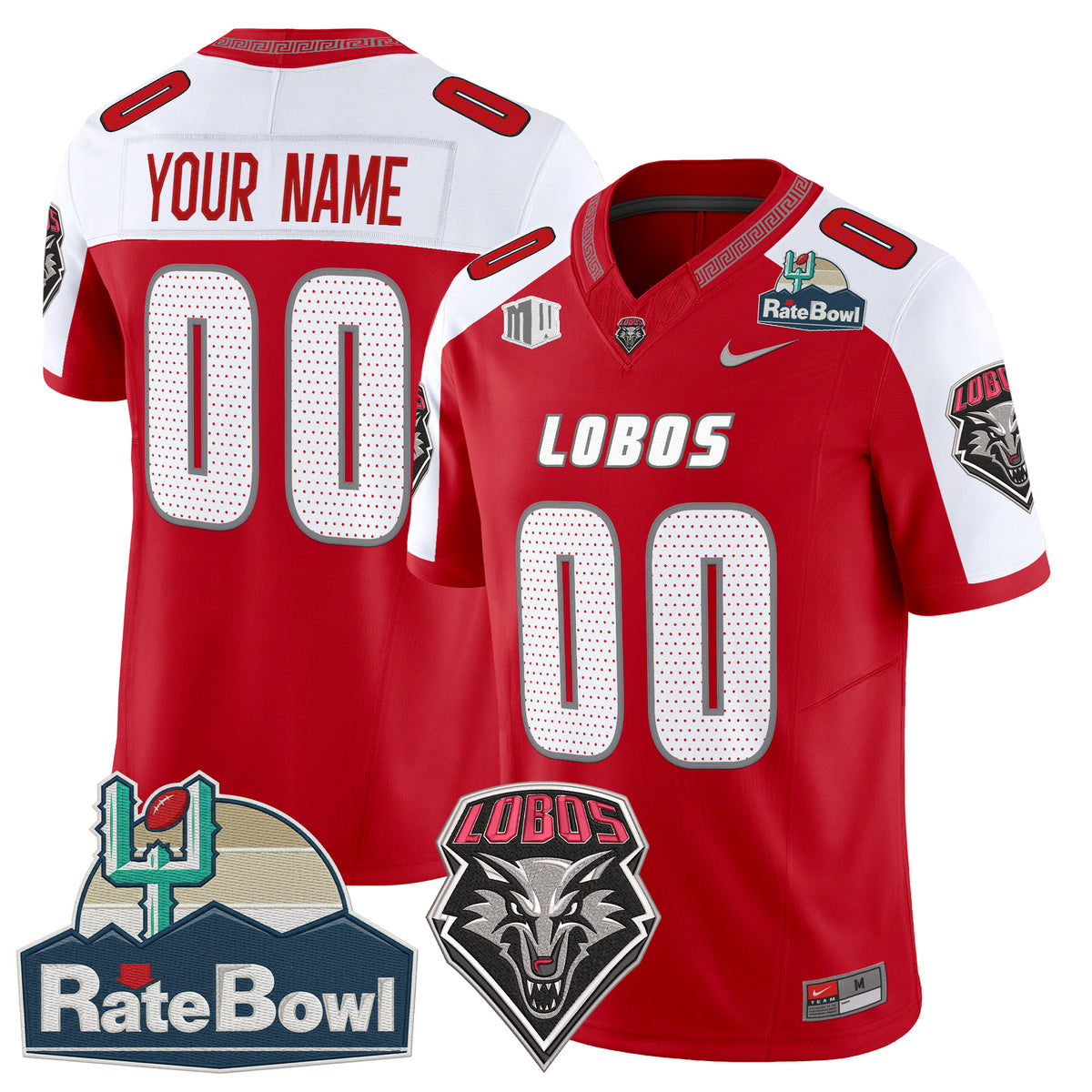 New Mexico Lobos 2025 Rate Bowl Vapor Limited Custom Jersey - All Stitched