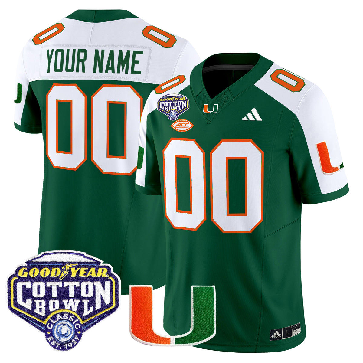 Miami Hurricanes 2025 Cotton Bowl Vapor Limited Custom Jersey - All Stitched