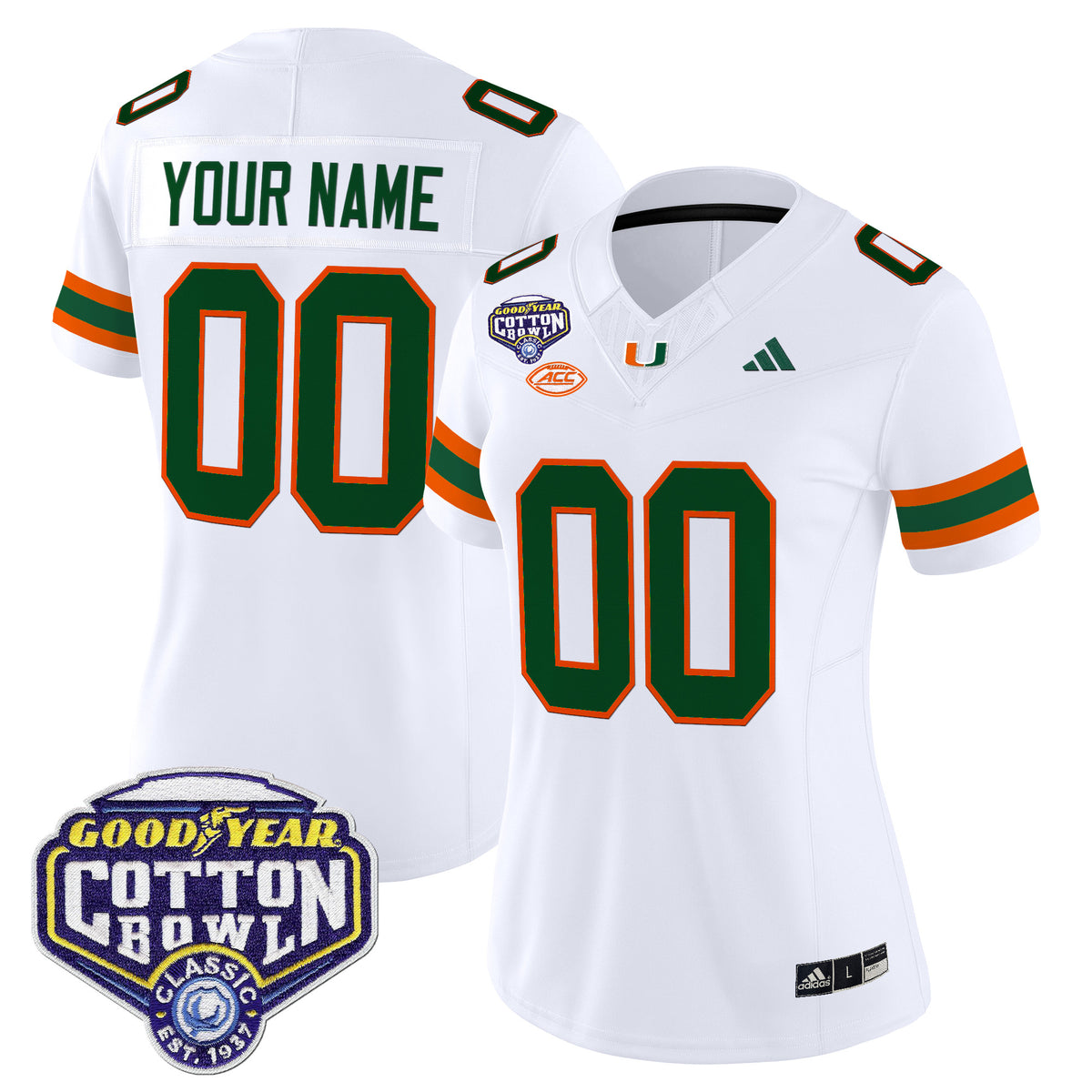 Miami Hurricanes 2025 Cotton Bowl Vapor Limited Custom Jersey - All Stitched