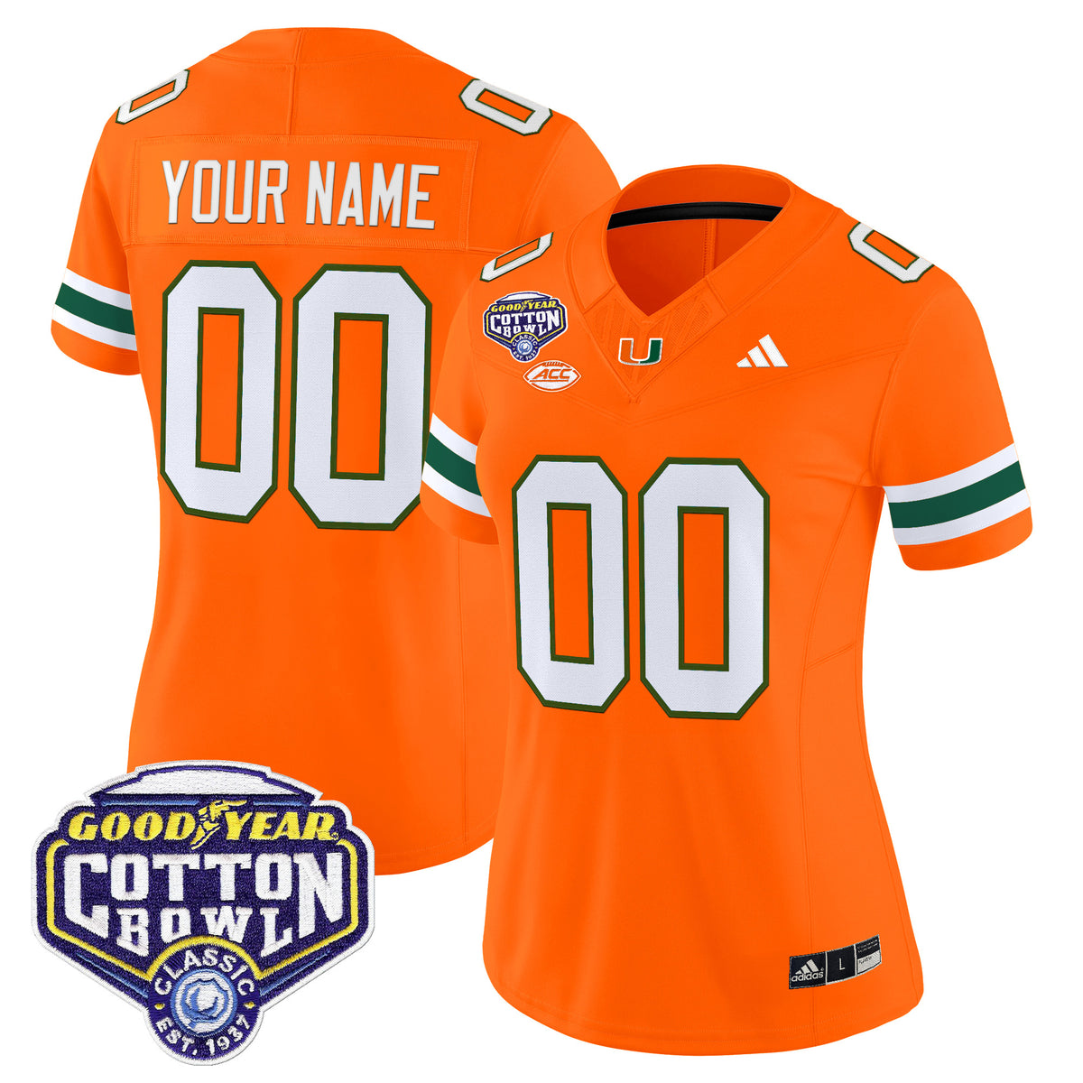 Miami Hurricanes 2025 Cotton Bowl Vapor Limited Custom Jersey - All Stitched