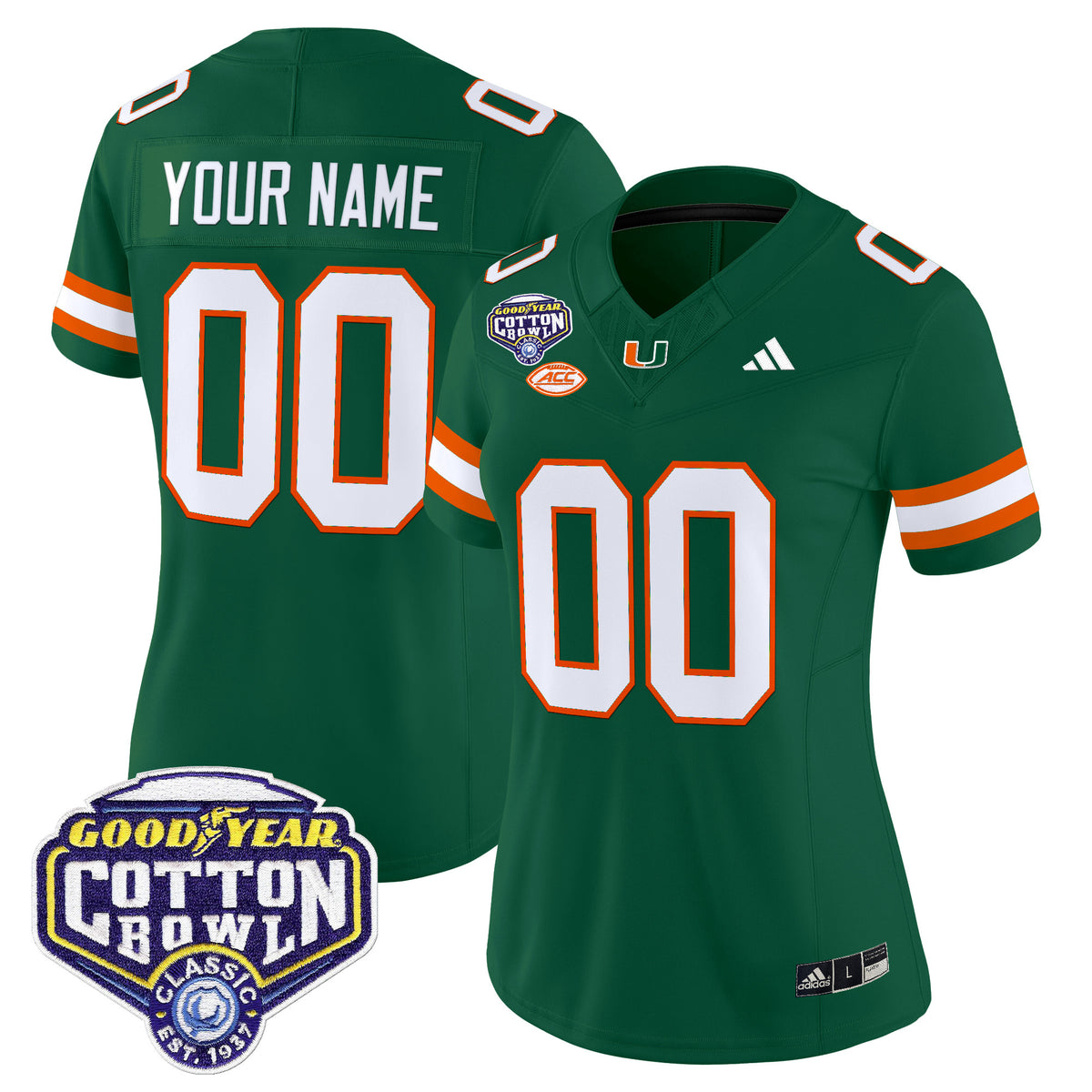 Miami Hurricanes 2025 Cotton Bowl Vapor Limited Custom Jersey - All Stitched