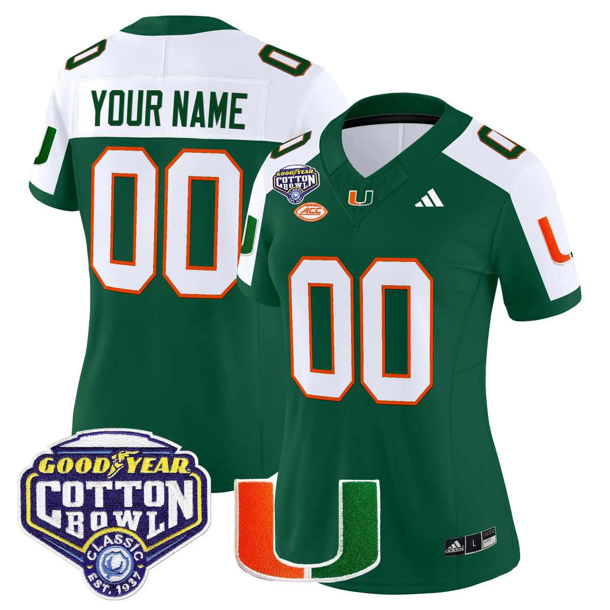 Miami Hurricanes 2025 Cotton Bowl Vapor Limited Custom Jersey - All Stitched
