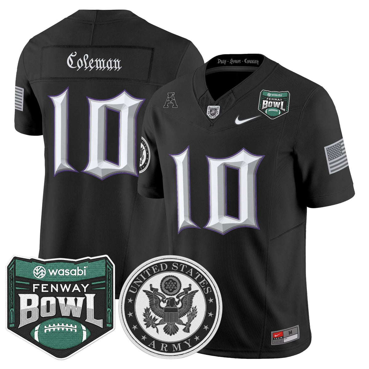 Men's Army Black Knights Honoring 250 Years Of Service And Sacrifice Vapor Limited Jersey - 2025 Fenway Bowl Patch - All Stitched