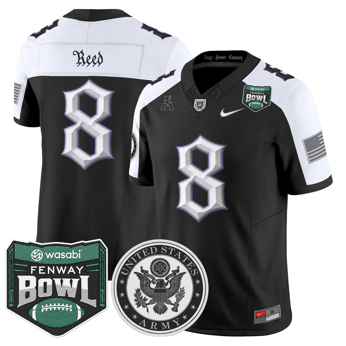 Men's Army Black Knights Honoring 250 Years Of Service And Sacrifice Vapor Limited Jersey - 2025 Fenway Bowl Patch - All Stitched