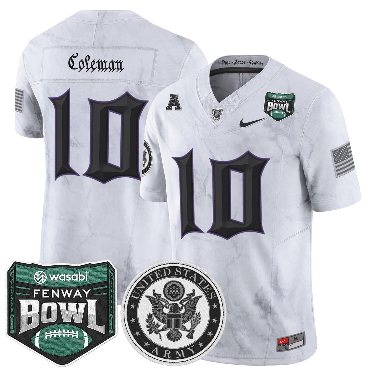 Men's Army Black Knights Honoring 250 Years Of Service And Sacrifice Vapor Limited Jersey - 2025 Fenway Bowl Patch - All Stitched