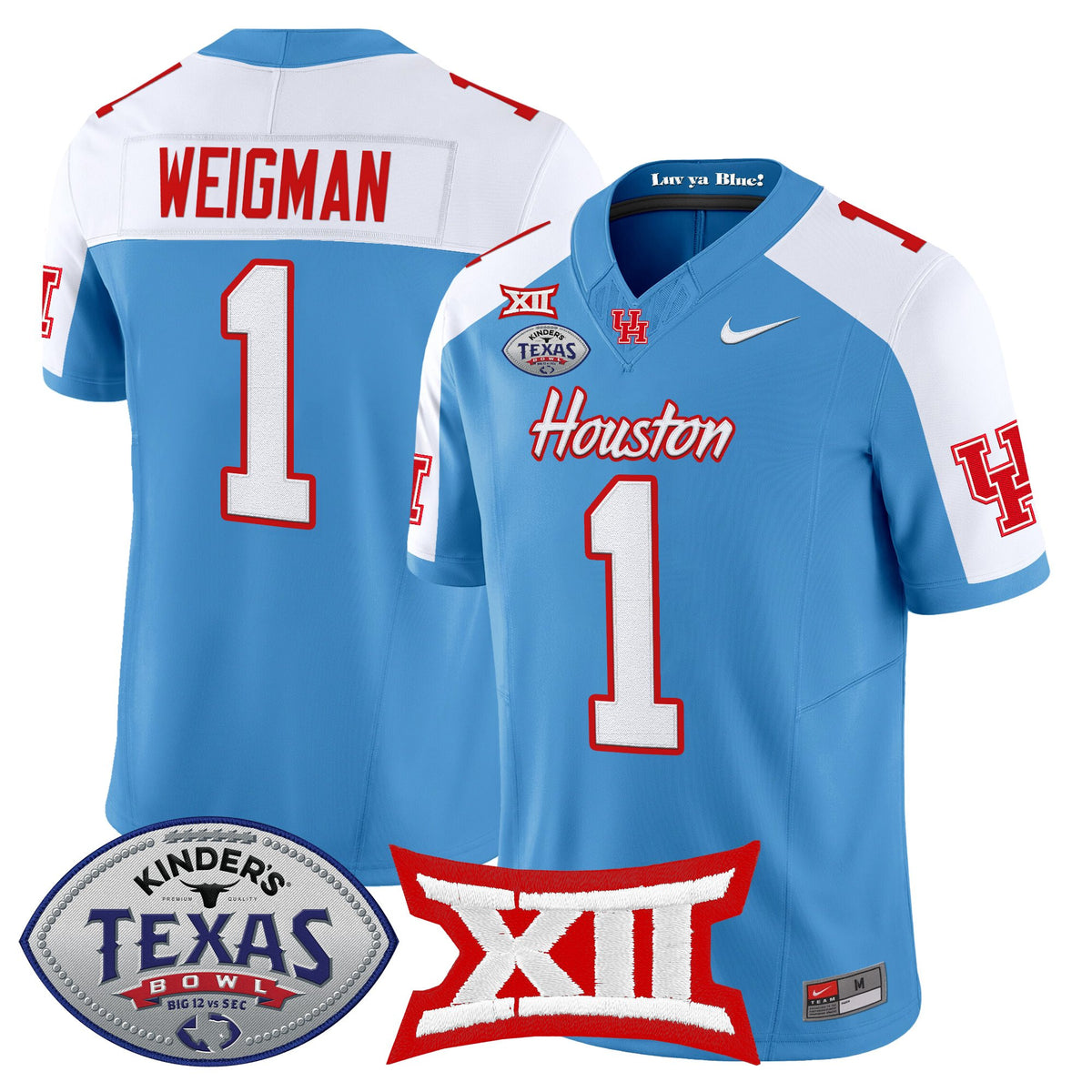 Men's Houston Cougars 2025 Texas Bowl Vapor Limited Jersey - All Stitched