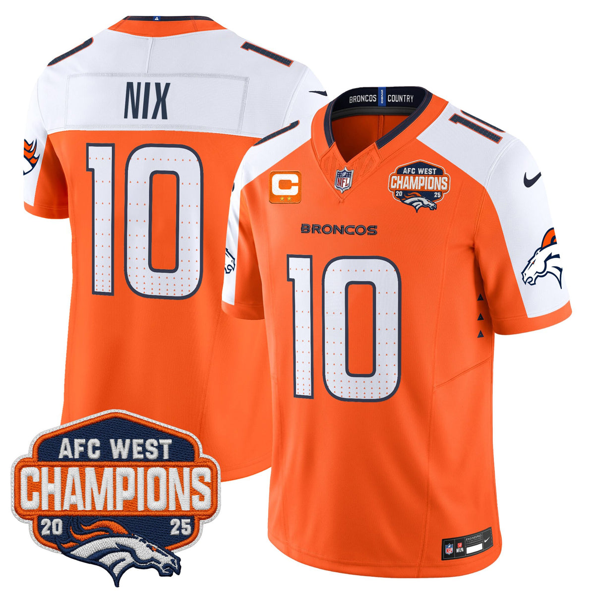 Men's Denver Broncos 2025 AFC West Division Champions Vapor Limited Jersey - All Stitched