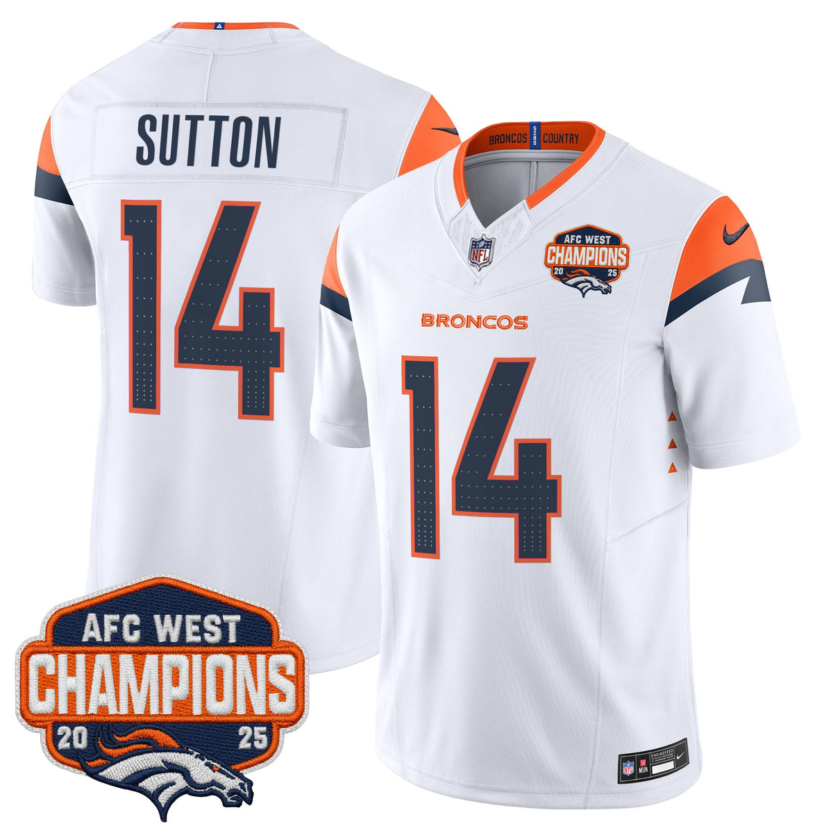Men's Denver Broncos 2025 AFC West Division Champions Vapor Limited Jersey - All Stitched