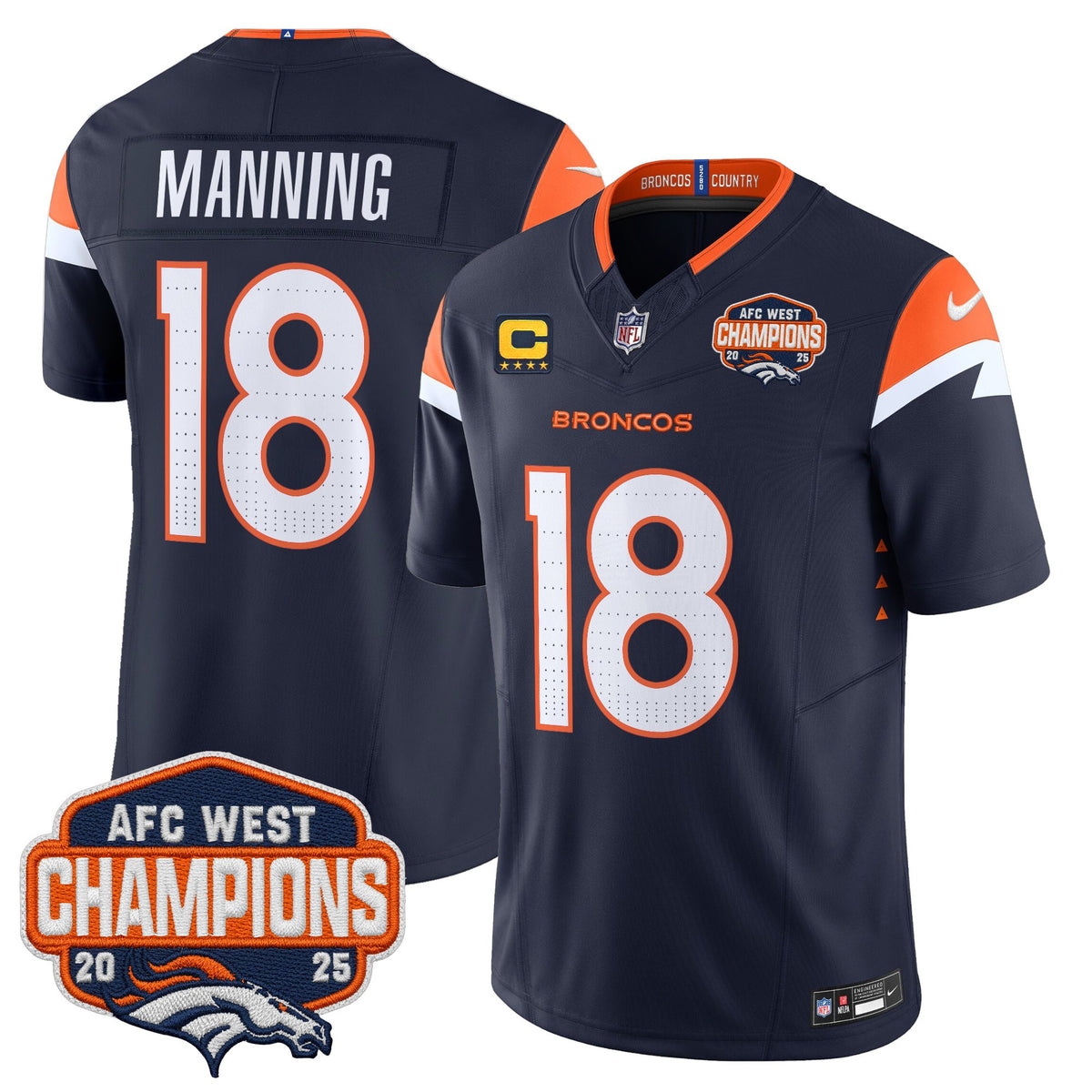 Men's Denver Broncos 2025 AFC West Division Champions Vapor Limited Jersey - All Stitched