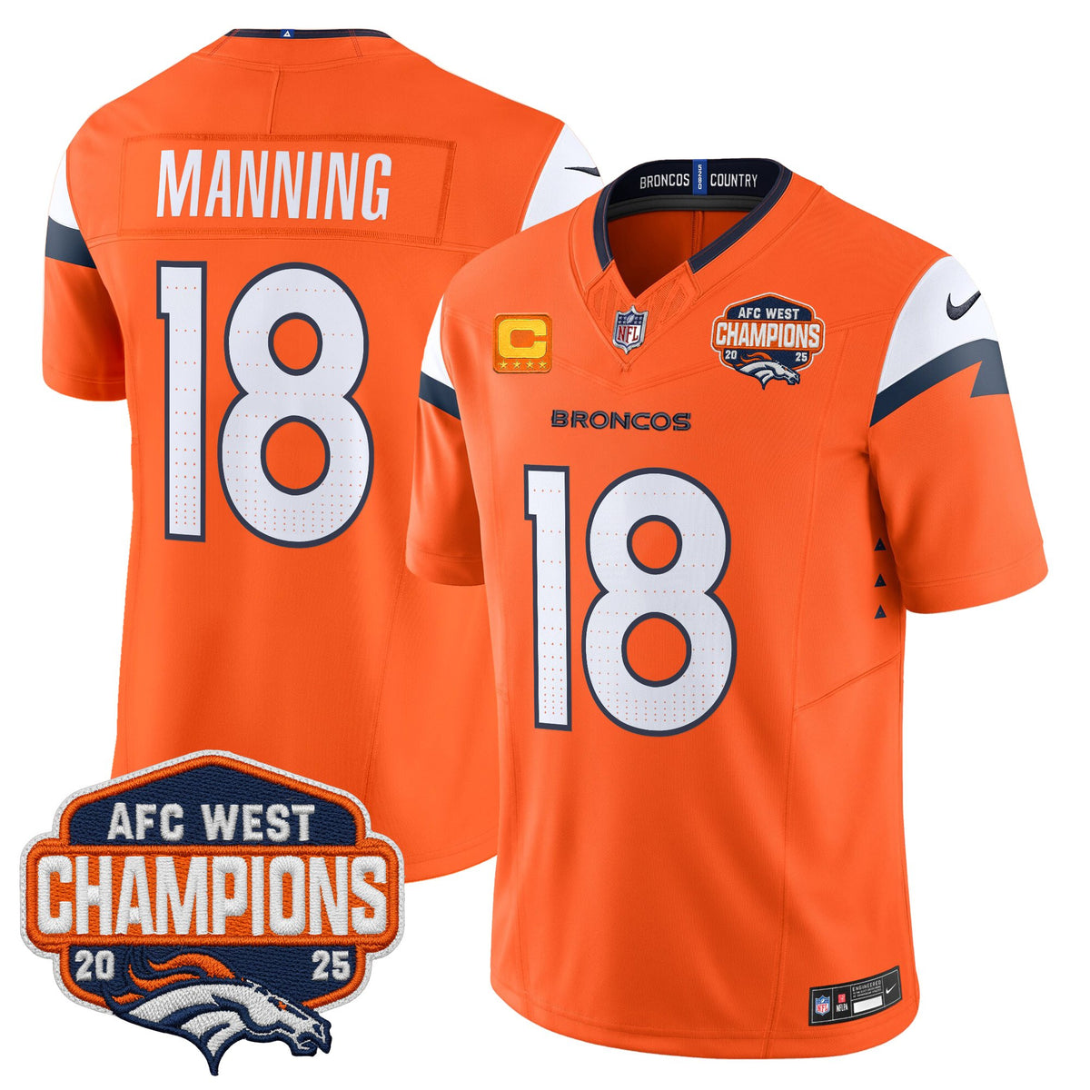 Men's Denver Broncos 2025 AFC West Division Champions Vapor Limited Jersey - All Stitched