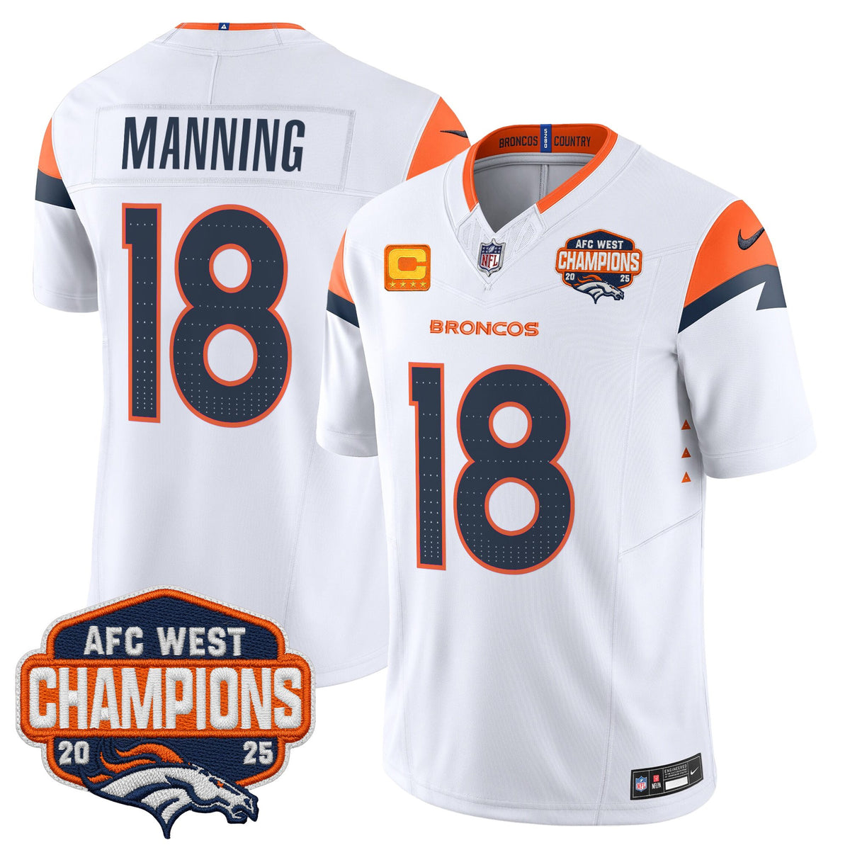 Men's Denver Broncos 2025 AFC West Division Champions Vapor Limited Jersey - All Stitched