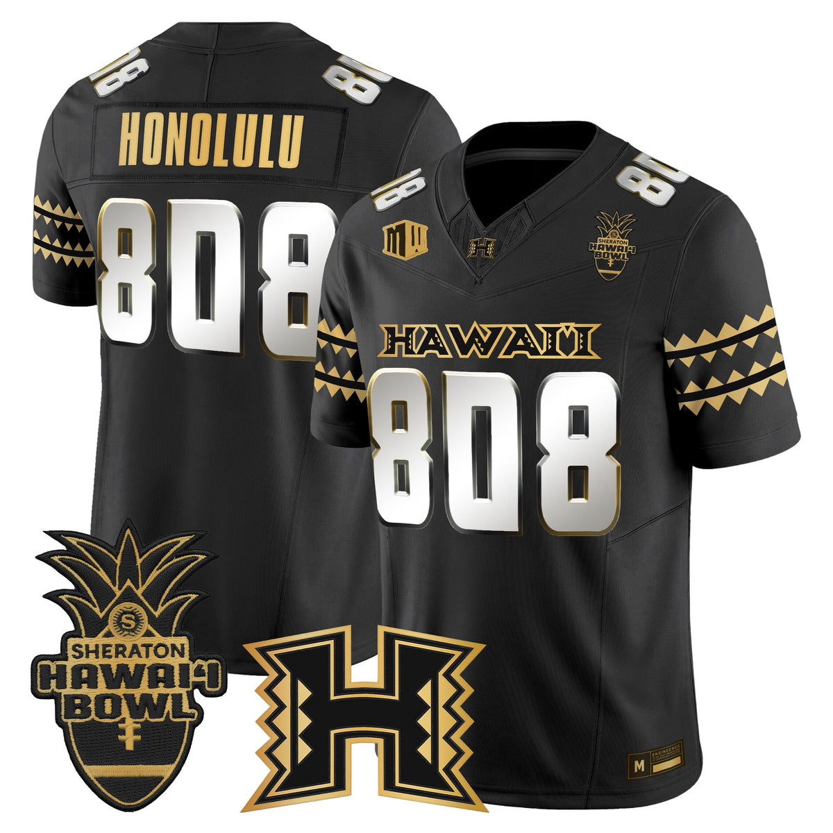 Men's Hawai'i Rainbow Warriors 2025 Hawai'i Bowl Gold Vapor Limited Jersey - All Stitched