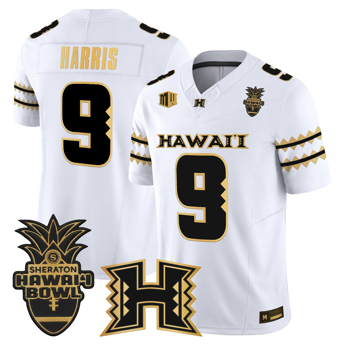 Men's Hawai'i Rainbow Warriors 2025 Hawai'i Bowl Gold Vapor Limited Jersey - All Stitched