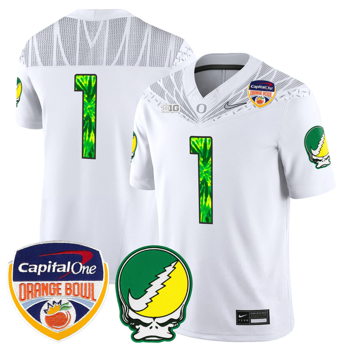Men's Oregon Ducks "Grateful Ducks" Vapor Limited Jersey - 2025/26 Orange Bowl Patch - All Stitched