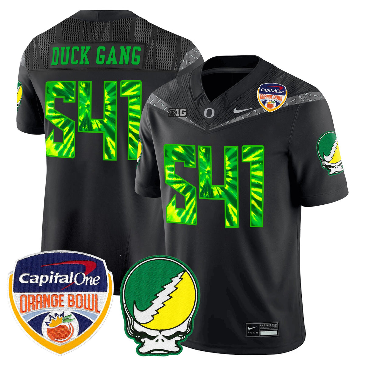Men's Oregon Ducks "Grateful Ducks" Vapor Limited Jersey - 2025/26 Orange Bowl Patch - All Stitched