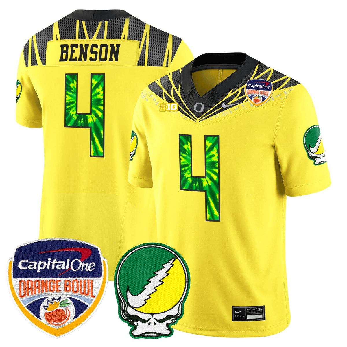 Men's Oregon Ducks "Grateful Ducks" Vapor Limited Jersey - 2025/26 Orange Bowl Patch - All Stitched