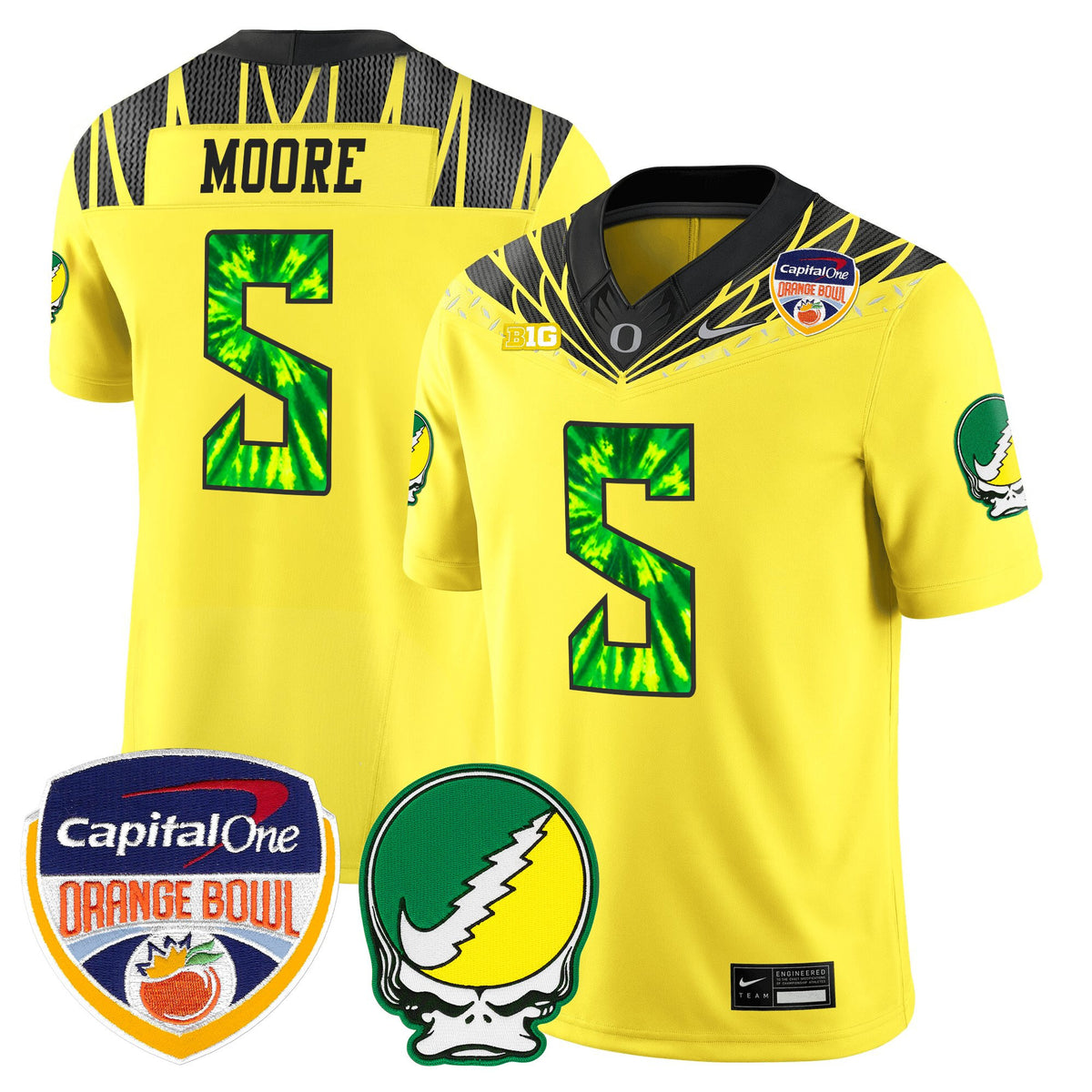 Men's Oregon Ducks "Grateful Ducks" Vapor Limited Jersey - 2025/26 Orange Bowl Patch - All Stitched