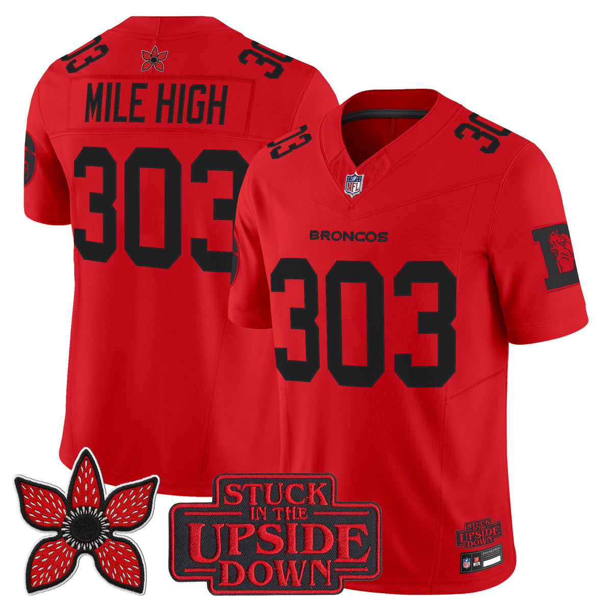 Men's Denver Broncos 'Stranger Things Edition' Throwback Vapor Limited Jersey - All Stitched