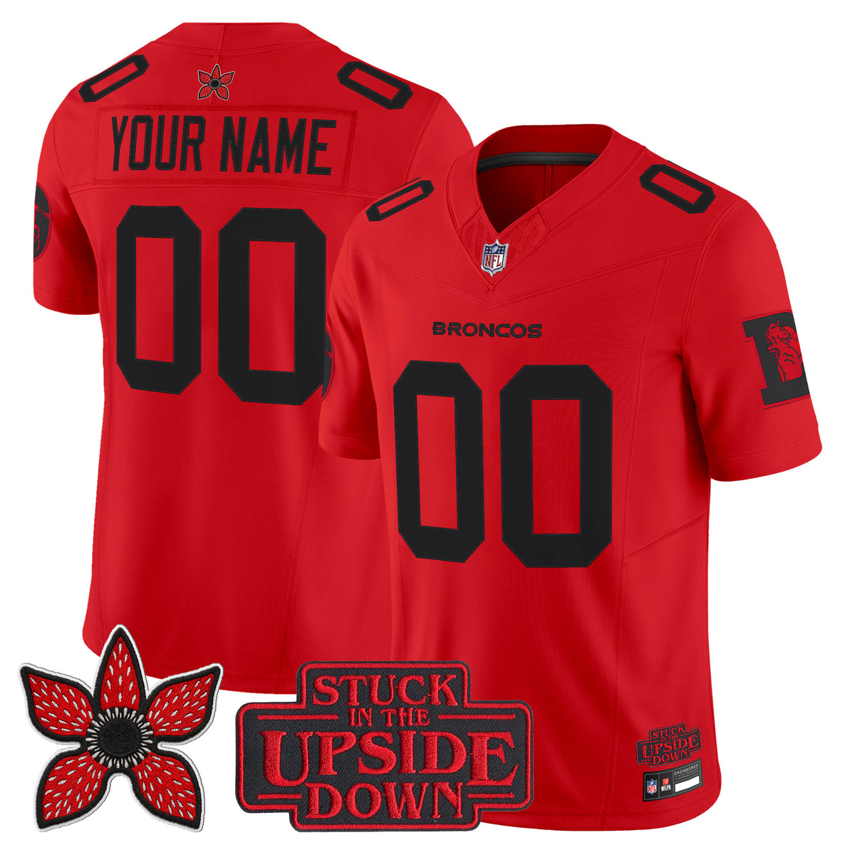 Denver Broncos 'Stranger Things Edition' Throwback Vapor Limited Custom Jersey - All Stitched