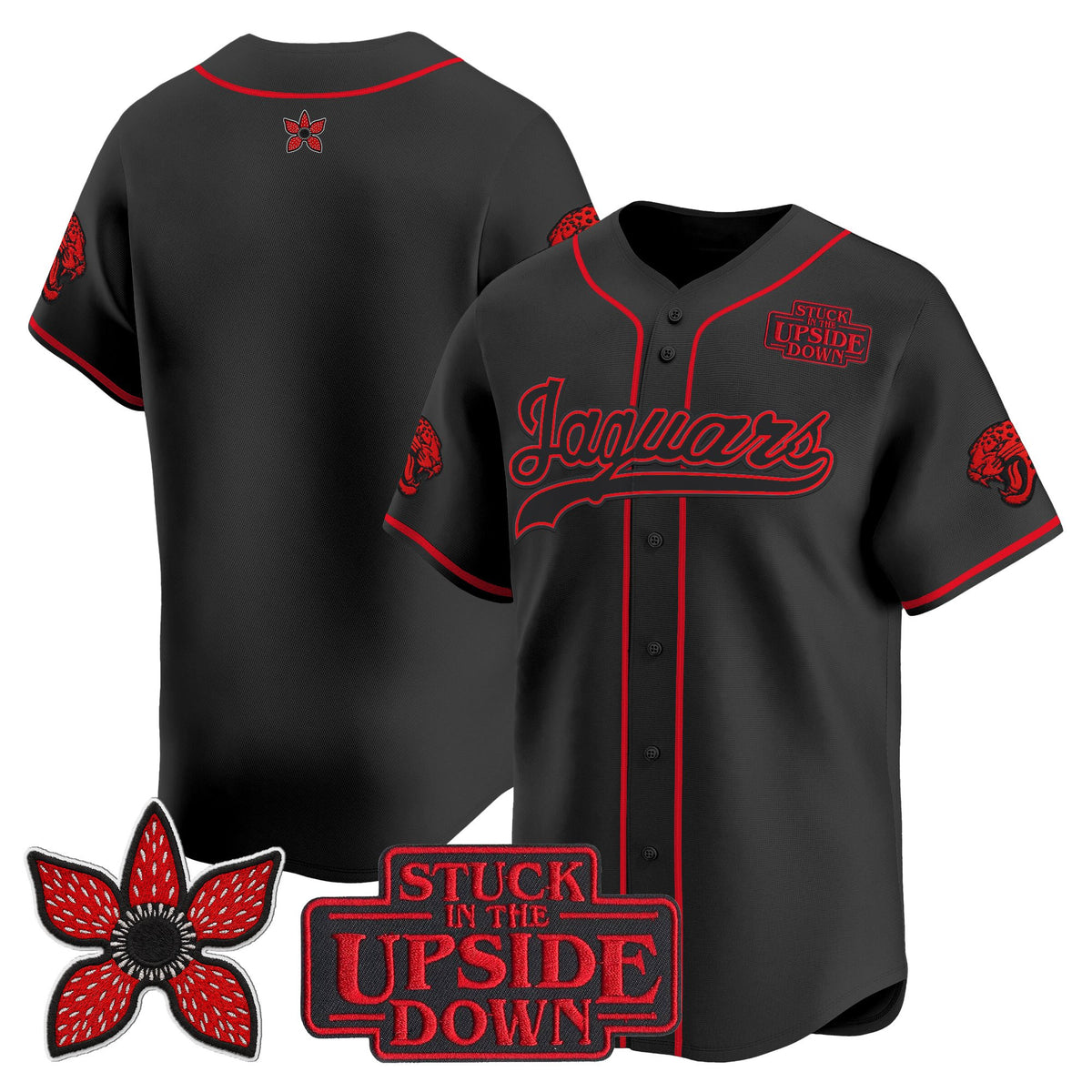 Men's Jacksonville Jaguars 'Stranger Things Edition' Vapor Baseball Jersey - All Stitched