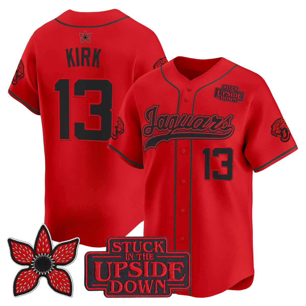 Men's Jacksonville Jaguars 'Stranger Things Edition' Vapor Baseball Jersey - All Stitched
