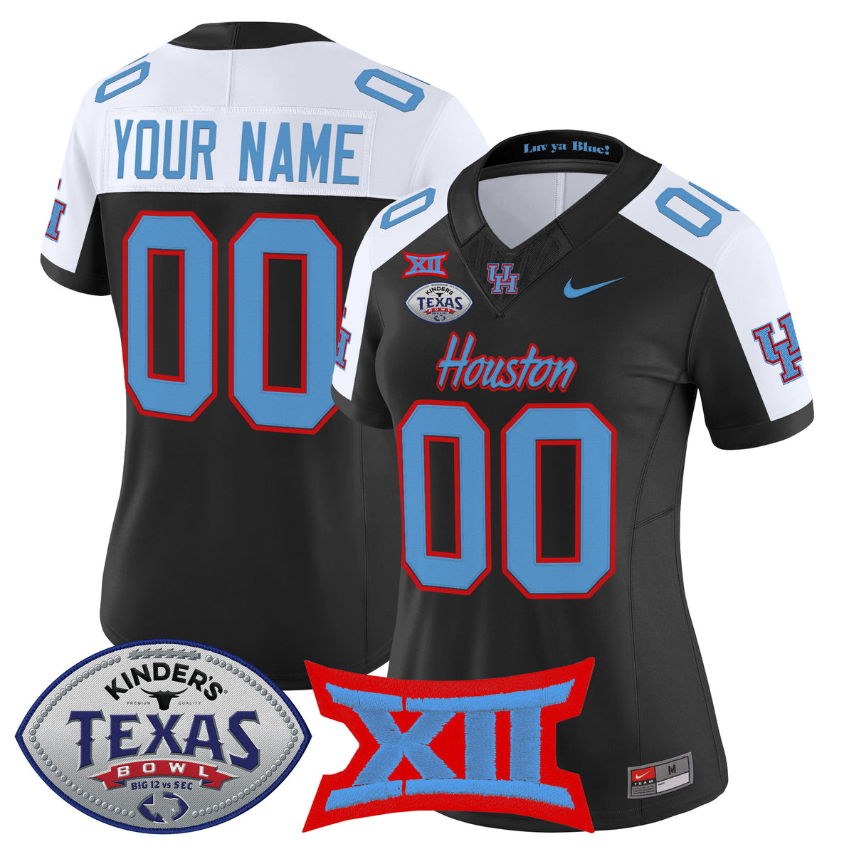 Houston Cougars 2025 Texas Bowl Vapor Limited Custom Jersey - All Stitched