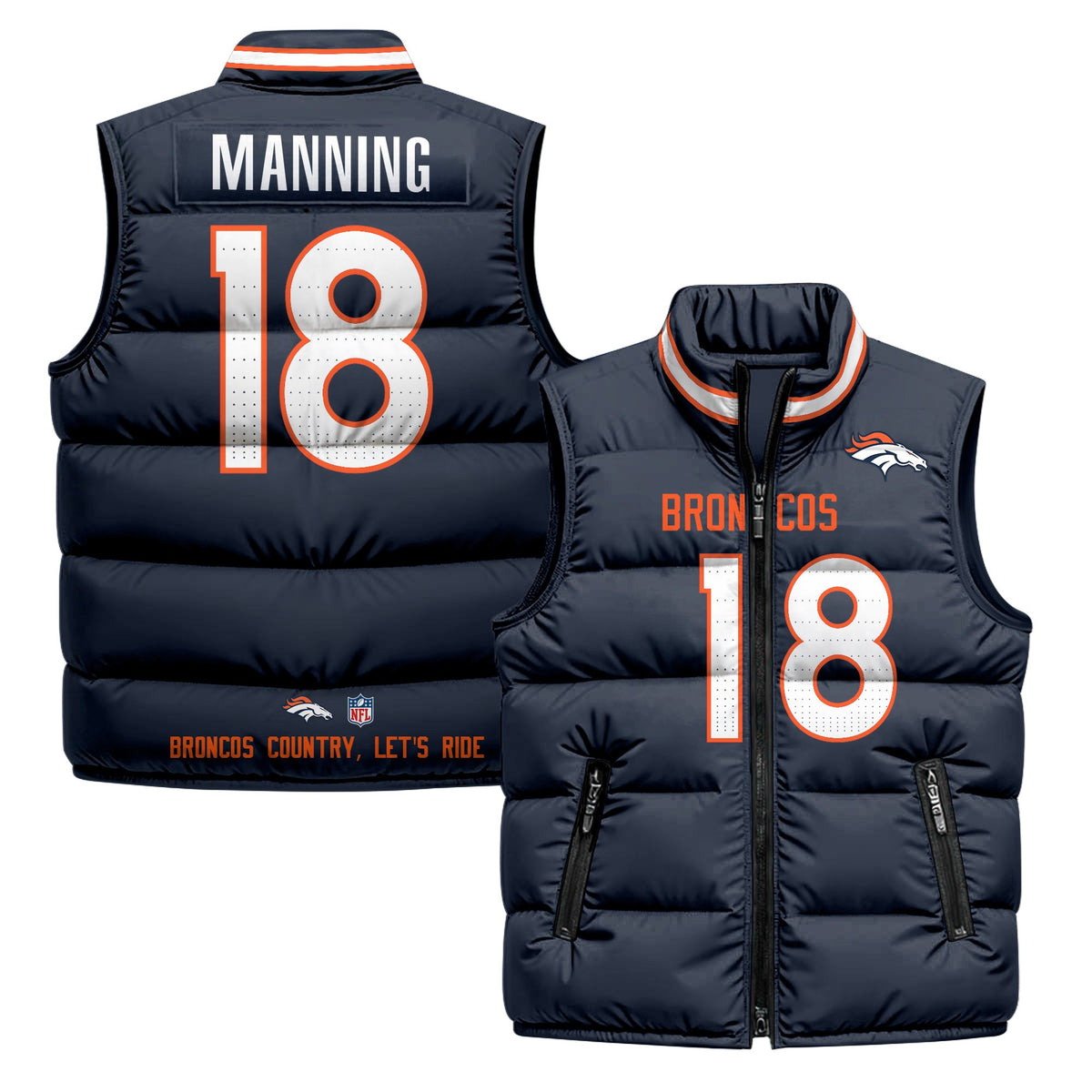 Denver Broncos 2025 Puffer Vest