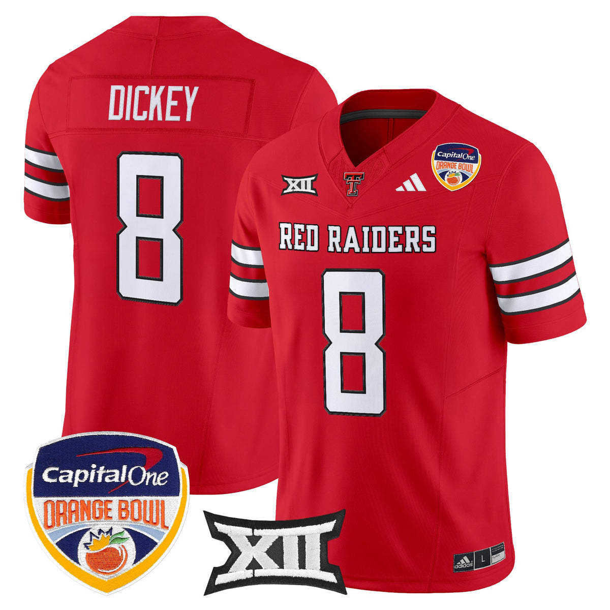 Men's Texas Tech Red Raiders 2025 Orange Bowl Vapor Limited Jersey V2 - All Stitched