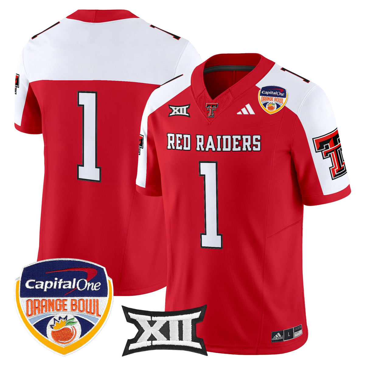 Men's Texas Tech Red Raiders 2025 Orange Bowl Vapor Limited Jersey V2 - All Stitched