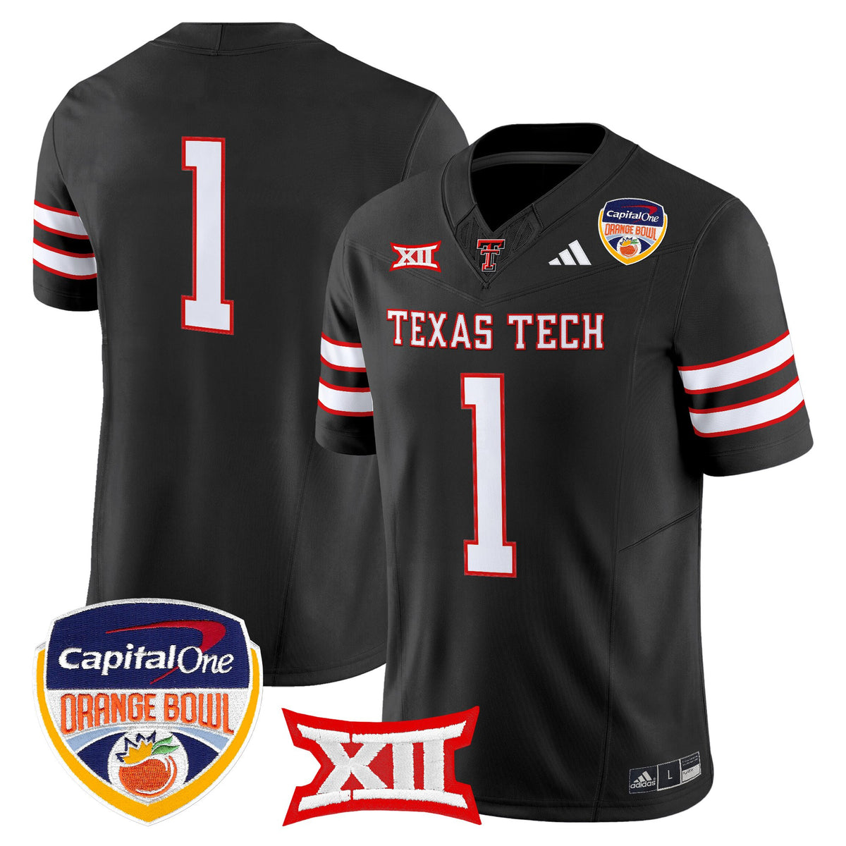 Men's Texas Tech Red Raiders 2025 Orange Bowl Vapor Limited Jersey V2 - All Stitched