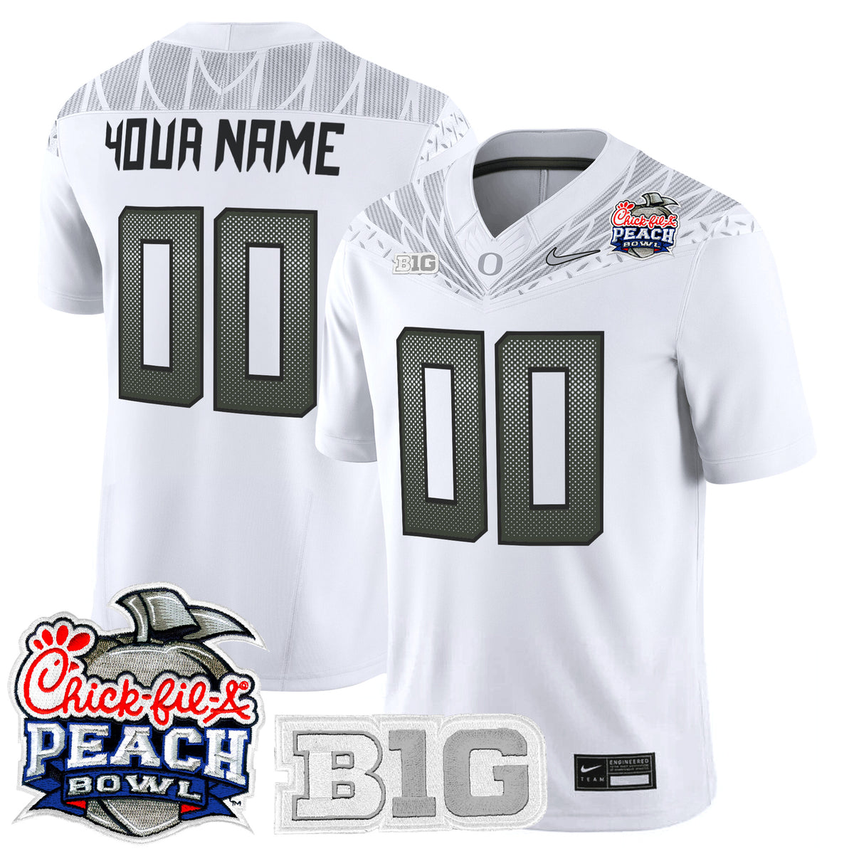 Oregon Ducks 2026 Peach Bowl Vapor Limited Custom Jersey - All Stitched