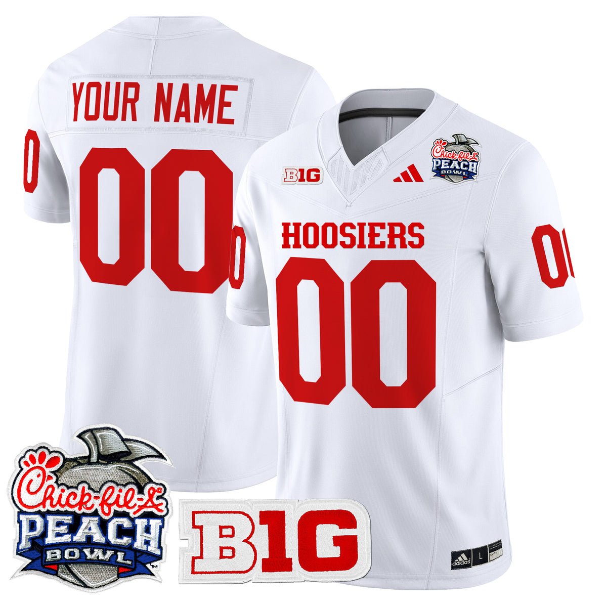 Indiana Hoosiers 2026 Peach Bowl Vapor Limited Custom Jersey - All Stitched