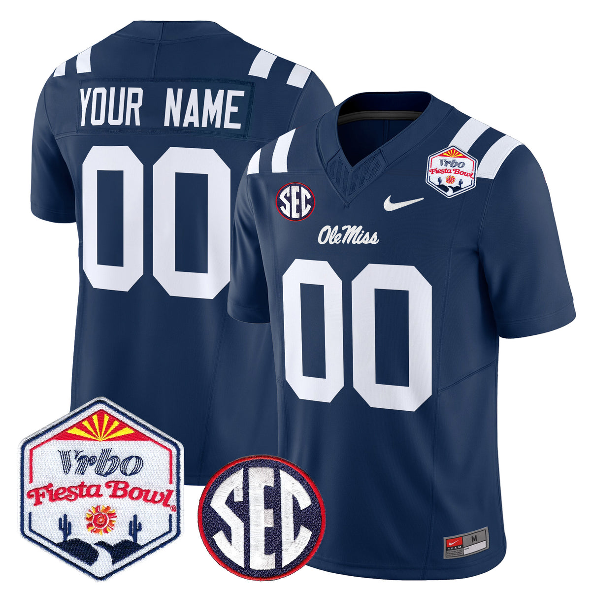 Ole Miss Rebels 2026 The Fiesta Bowl Vapor Limited Custom Jersey - All Stitched