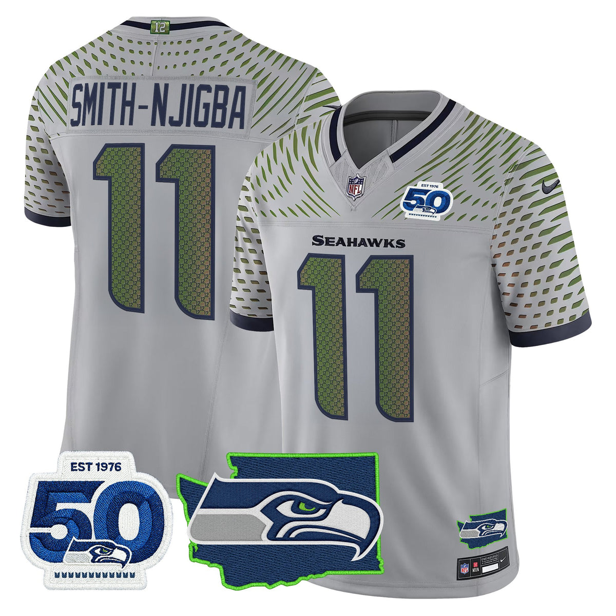Men's Seattle Seahawks 50th Anniversary Patch Vapor Limited Jersey - All Stitched