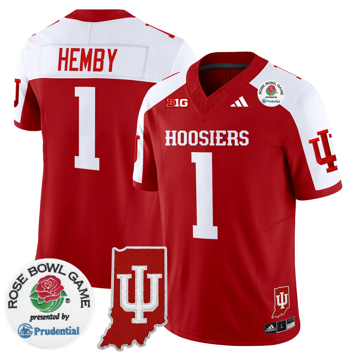 Men's Indiana Hoosiers 2025 Rose Bowl & Indiana State Patch Vapor Limited Jersey - All Stitched