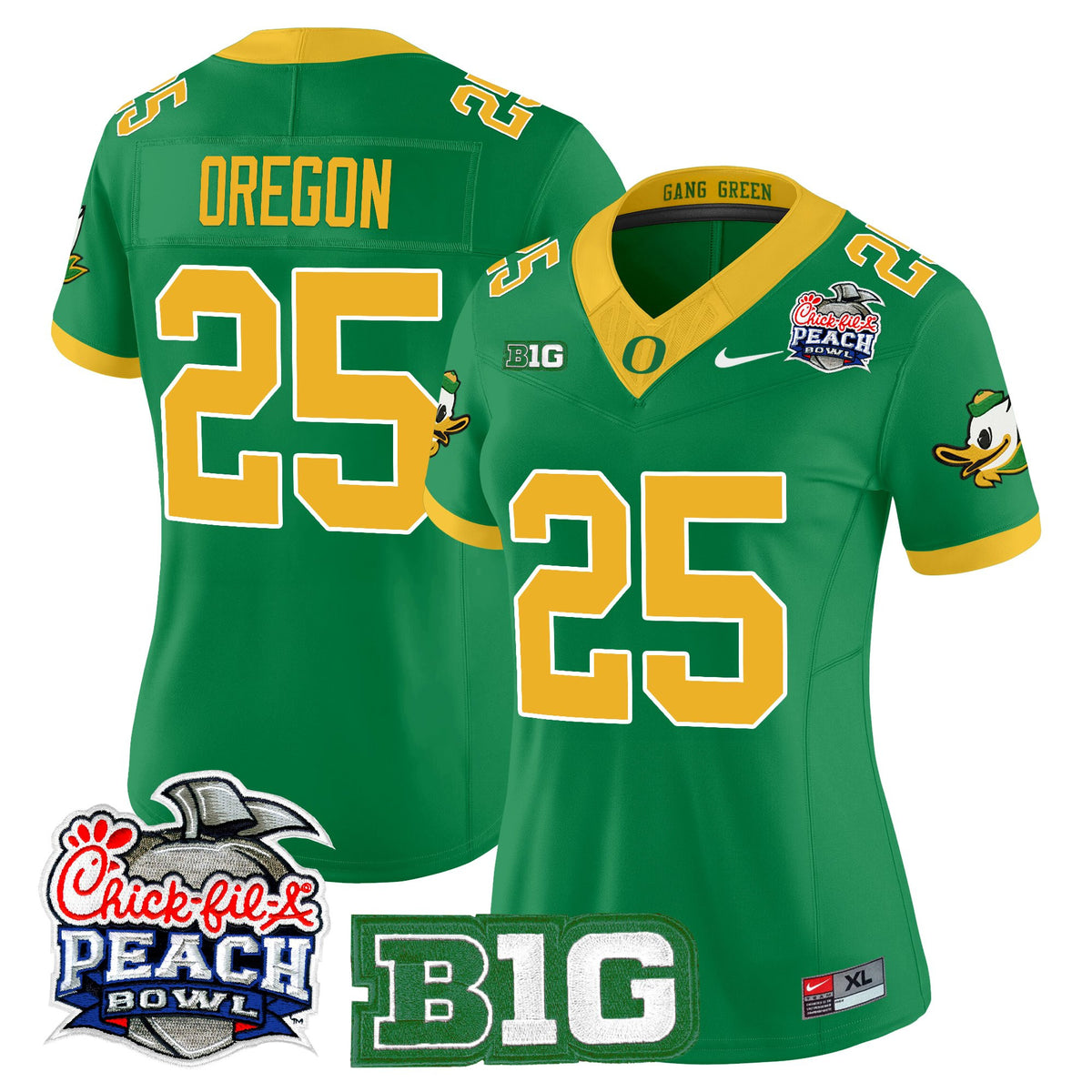 Women's Oregon Ducks 2026 Peach Bowl Vapor Limited Jersey - All Stitched