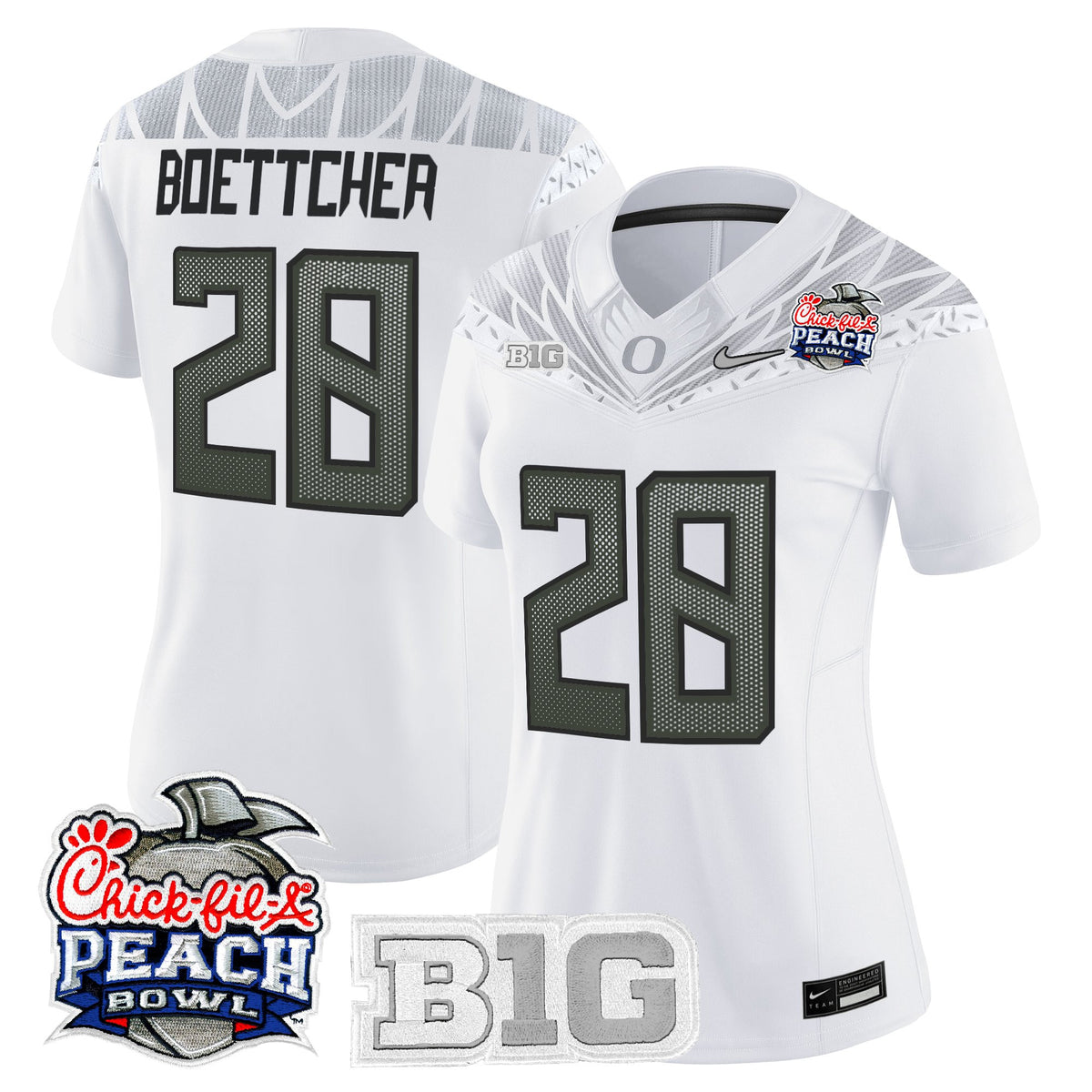 Women's Oregon Ducks 2026 Peach Bowl Vapor Limited Jersey - All Stitched