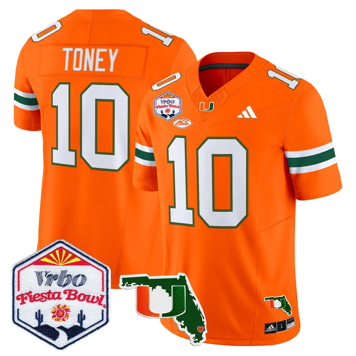 Men's Miami Hurricanes 2026 The Fiesta Bowl & Florida Patch Vapor Limited Jersey - All Stitched