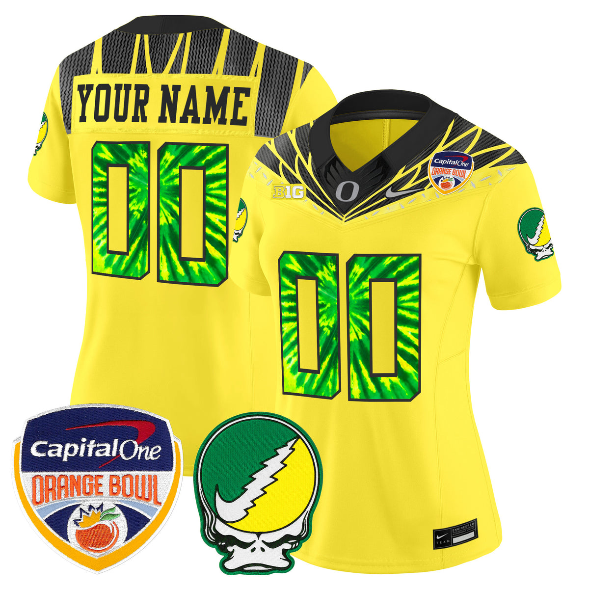 Oregon Ducks "Grateful Ducks" Vapor Limited Custom Jersey - 2025/26 Orange Bowl Patch - All Stitched