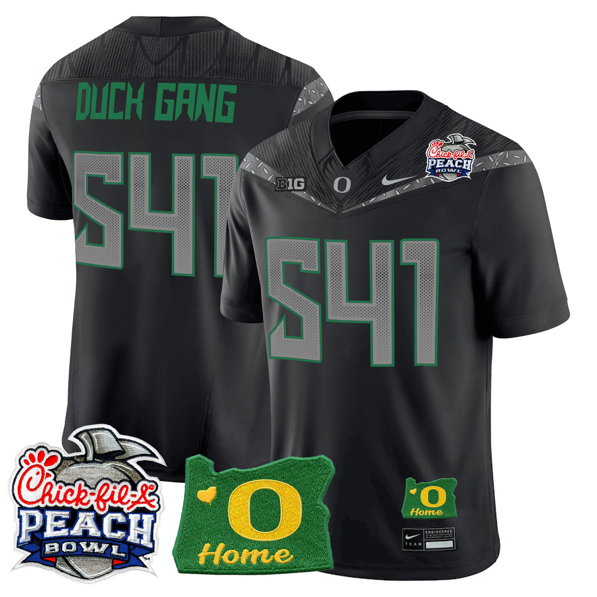 Men's Oregon Ducks 2026 Peach Bowl & Oregon State Patch Vapor Limited Jersey - All Stitched