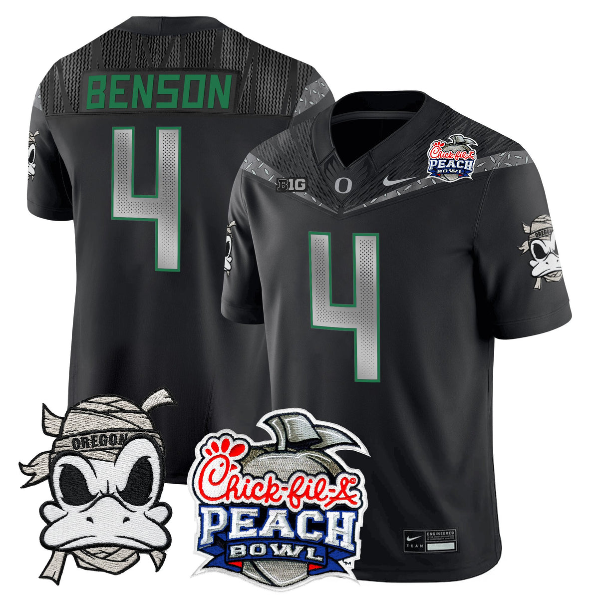 Men's Oregon Ducks "Mummy Duck" Vapor Limited Jersey - 2026 Peach Bowl Patch - All Stitched