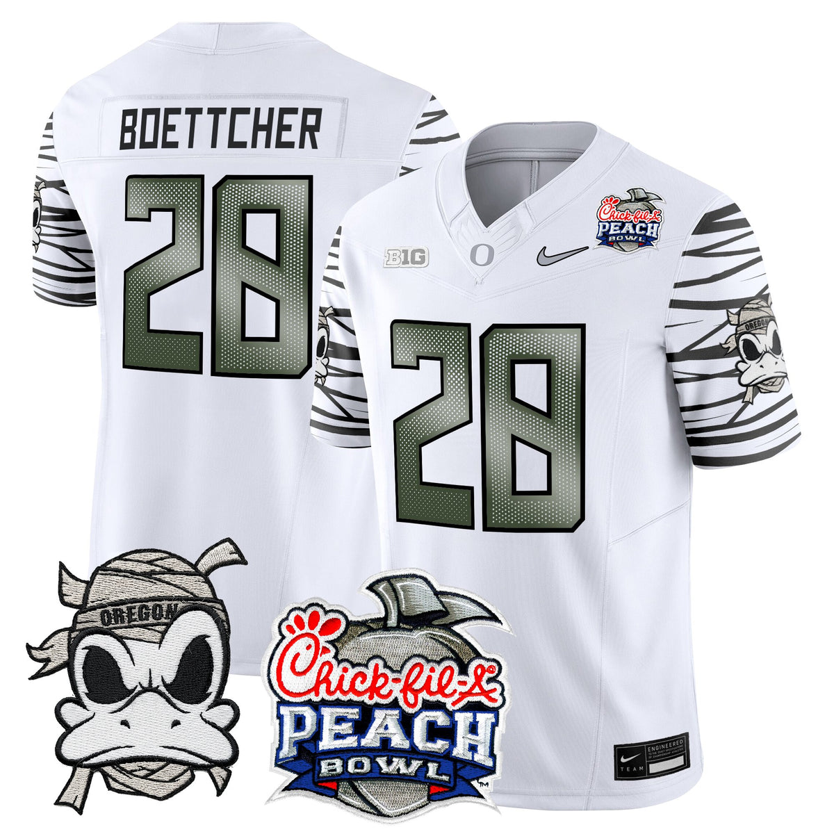 Men's Oregon Ducks "Mummy Duck" Vapor Limited Jersey - 2026 Peach Bowl Patch - All Stitched