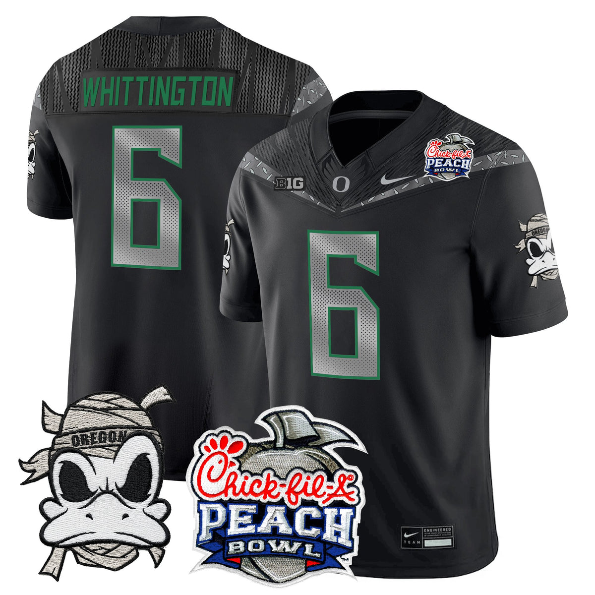 Men's Oregon Ducks "Mummy Duck" Vapor Limited Jersey - 2026 Peach Bowl Patch - All Stitched